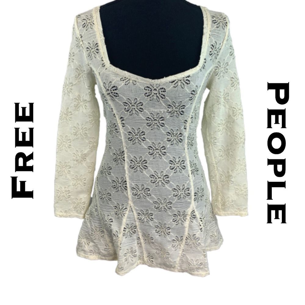 Free People Lace Blouse Size M - Picture 8 of 8